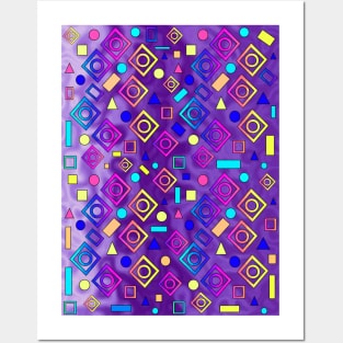 Geometric Shapes Purple Posters and Art